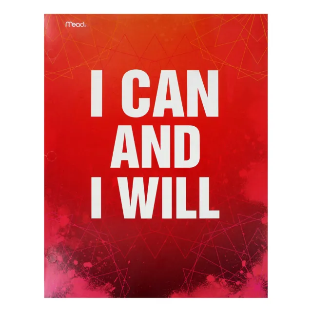 Mead All-Around Girl "I Can And I Will" 2-Pocket Portfolio Folder, 12 x 9 3/8