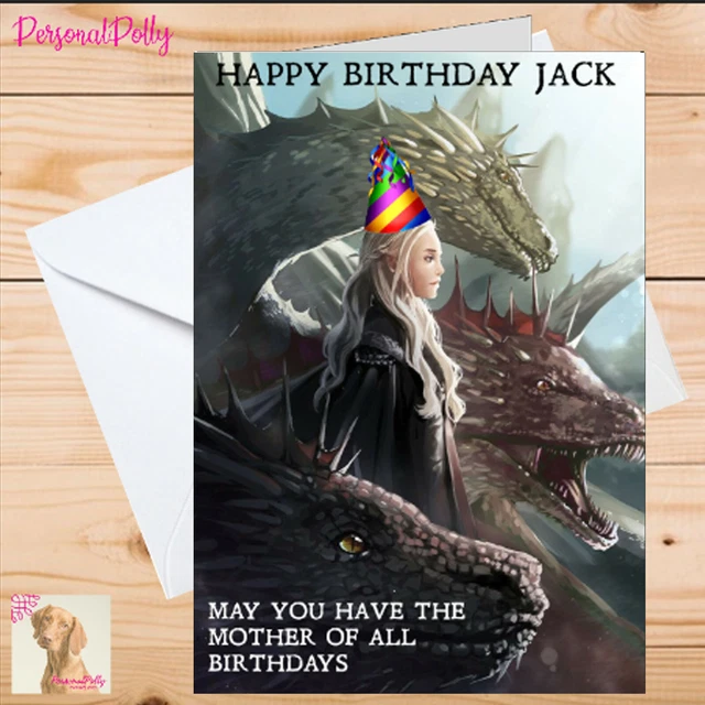 Game Of Thrones Birthday Card – Cute Jon Snow & Daenerys Design By Deannamic Designs