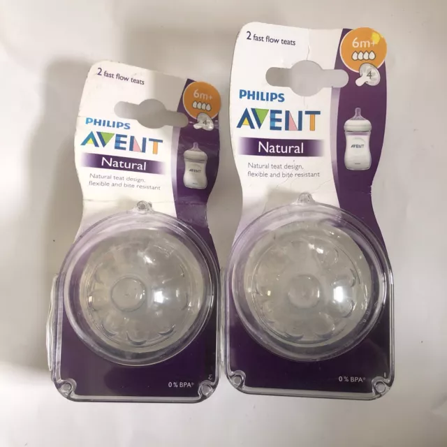 2 X Paquets Avent Classique+ sans Bpa 6M 2 Débit Rapide Tétines (4 En Total)