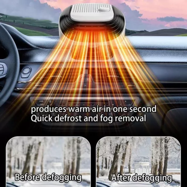 Car Heater Windshield Defogger and Defroster 360° Rotatable Auto Window  Defroster 2 In 1 Fast Heating and Cooling Fan Reusable Car Defogger with  LED Light for Car SUV Trucks Camping 
