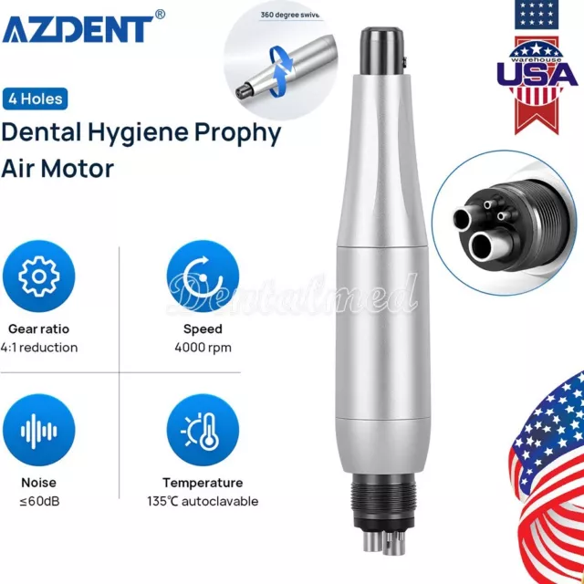 Premium Plus Dental Hygiene Prophy Handpiece Air Motor 4 Holes & 4:1 Nose Cone