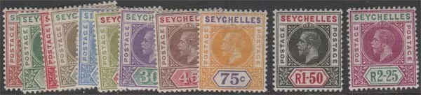 SEYCHELLES KGV Scott 63-73 SG71-81 Lightly Hinged