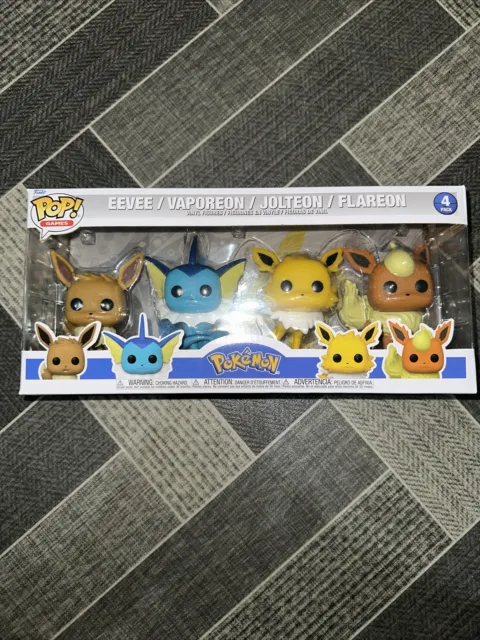 Funko Pop! Pokemon - Eevee, Vaporeon, Jolteon & Flareon - 4-Pack
