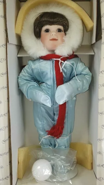 Hamilton Collection Porcelain Doll Winter Angel with COA and Original Box