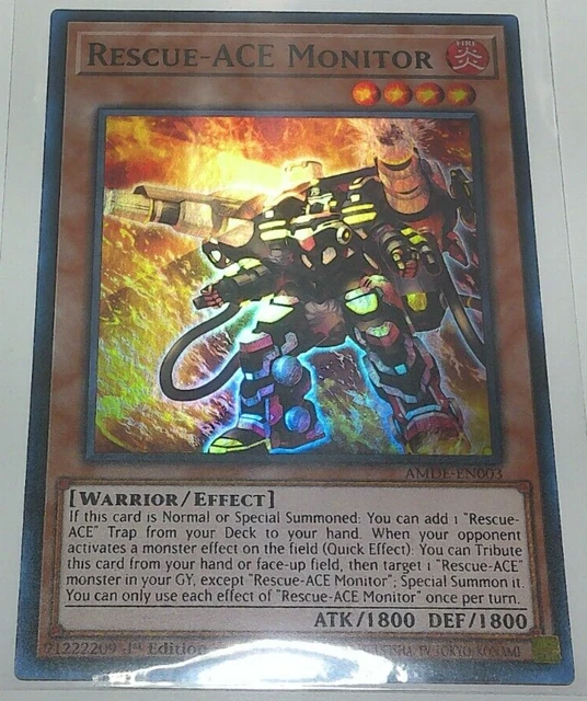 YuGiOh! Rescue-ACE Monitor AMDE-EN003 Super Rare 1st Edition MINT SEALED!
