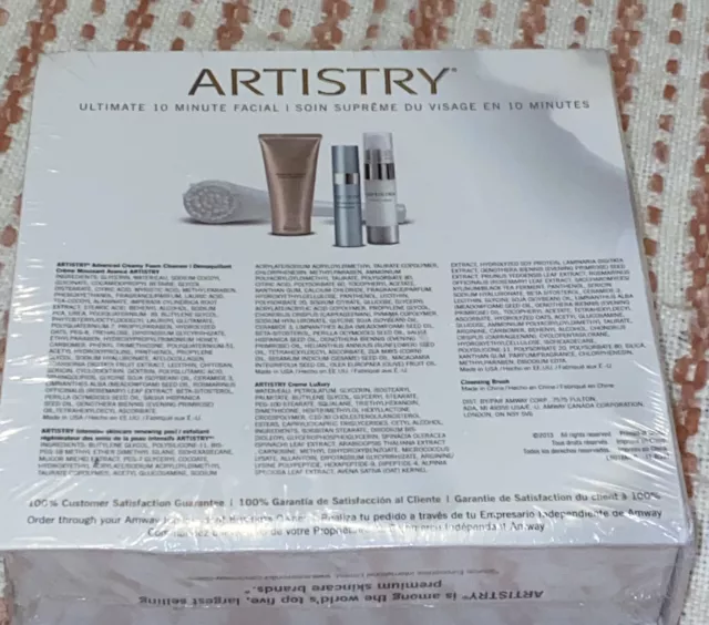 Sealed Box ~ Artistry Ultimate 10 Minute Facial ~ Cleanser ,Cream ,Peel, Brush