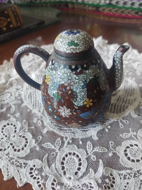 Antique Japanese Cloisonne Teapot, Circa 1900