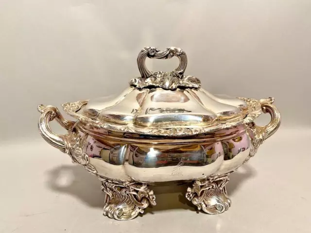 Exquisite 19th Century Antique French Silver Plated Server with Lid