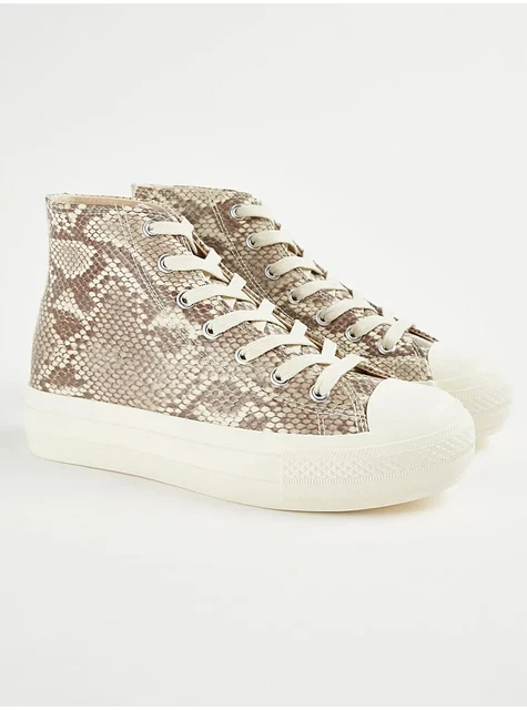 GEORGE ASDA SNAKE Skin Flatform High Top Trainers Size 6.5 9.99