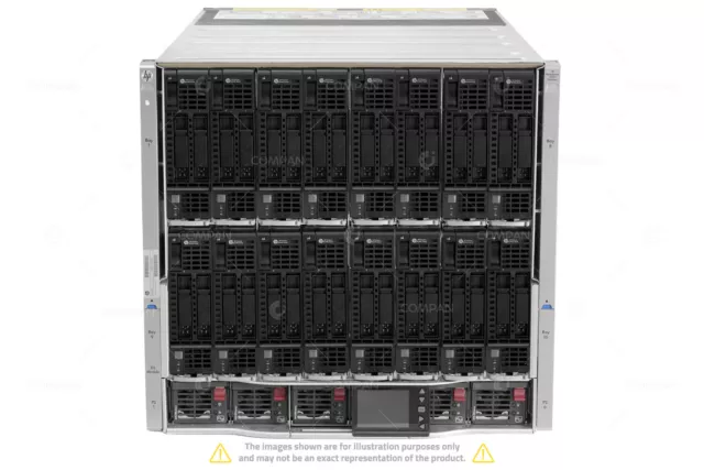 HPE C7000 16x BL460c Gen9 32x Xeon E5-2699 V4 4TB RAM 32x 146GB 15K 6G SAS Rails