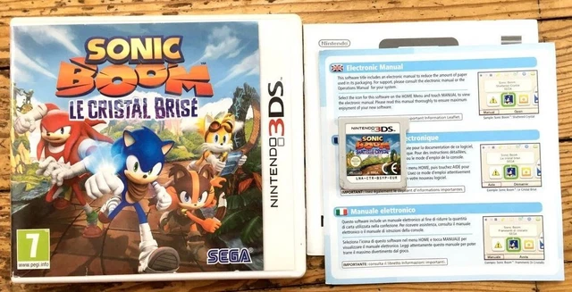 SONIC BOOM LE Cristal Brisé Complet Boîte Flyers Nintendo 3Ds Pal Fra