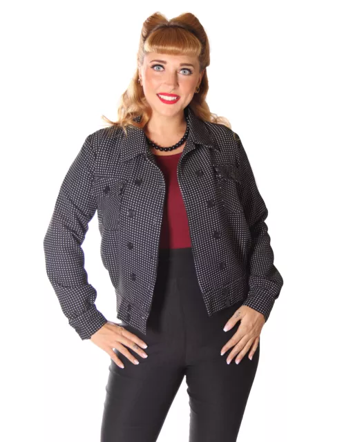 SugarShock Danbi 50er repro Polka Dots Rockabilly Blouson Jacke