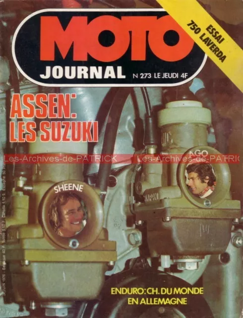 MOTO JOURNAL  273 LAVERDA SF 750 SUZUKI 500 de Michel ROUGERIE Grand Prix 1976