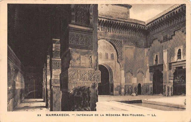 Ancienne Carte Postale CPA MAROC : La Médersa, Illustrée Par Sale, Signée En Bas - Ville Pittoresque