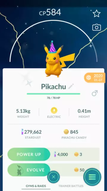 Pokemon Trade GO - Shiny Pikachu or Raichu Party Hat