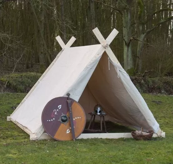 Wikingerzelt 3x2,7m naturfarben Wasserdichtes Zelt für Camping Larp Reenactment