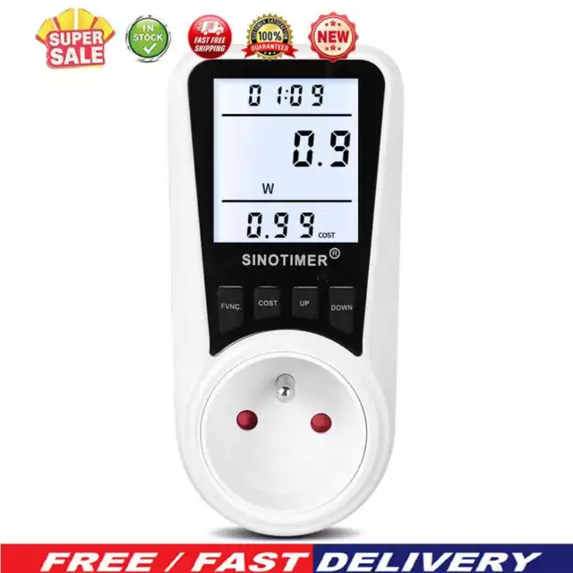 Digital LCD Power Meter Wattmeter Socket Watt Monitor Electricity Energy Meter