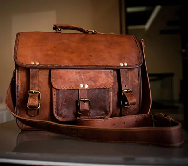 Personalizado Vintage Hecho a Mano Bolso de Piel Maletín Hombre para Portátil