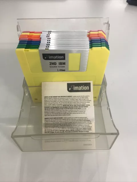 Imation | 10 Rainbow Diskettes | IBM Formatted 2HD  | Floppy Disk | Made In USA