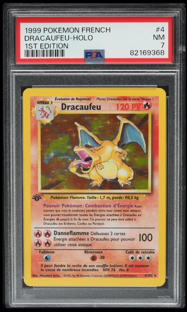 1999 POKEMON FRENCH BASE SET 1ST EDITION HOLO Dracaufeu CHARIZARD #4 ...