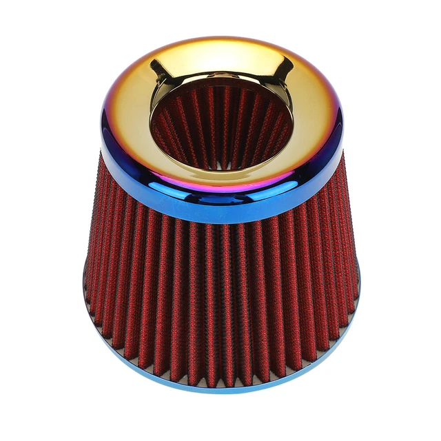 Filtro aria testa funghi in lega di alluminio modificato automatico 76 mm/2,99 pollici (rosso)
