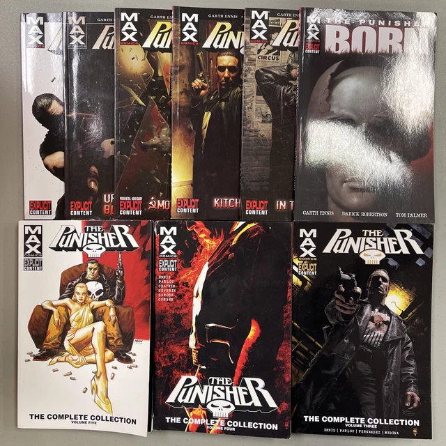 The Punisher Max TPB Set + Born Garth Ennis Marvel Comics