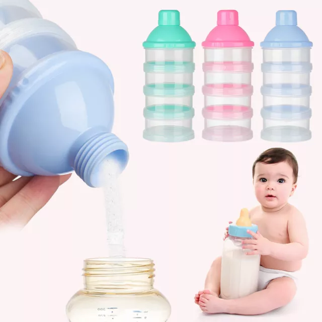 4 layer Feeding Formula Storage Pot Container Milk Powder Dispenser for Baby