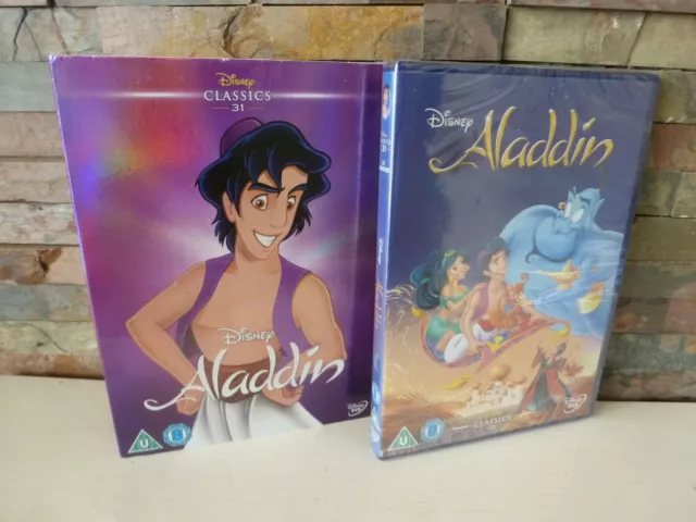 new sealed DISNEY CLASSICS ALADDIN DVD with COLLECTABLE SLEEVE UK