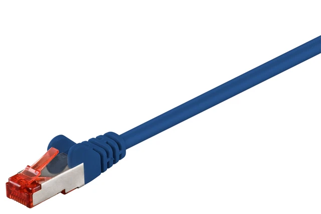 10x CAT 6 Netzwerkkabel S/FTP; CAT 6-0050 S/FTP PIMF BLAU 0.50m
