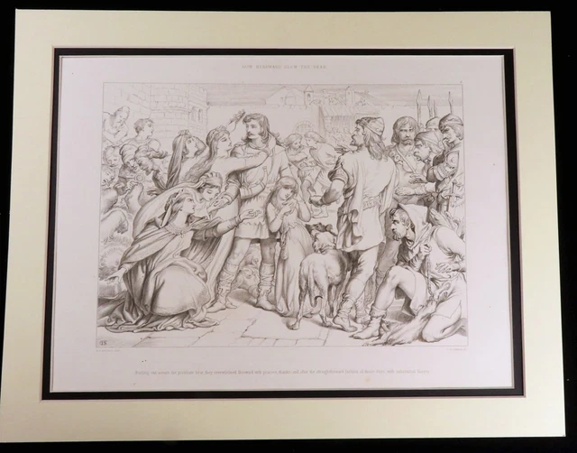 Medieval Legend Anglo Saxon Invasion Norman Conquest Princess Antique Print 1880
