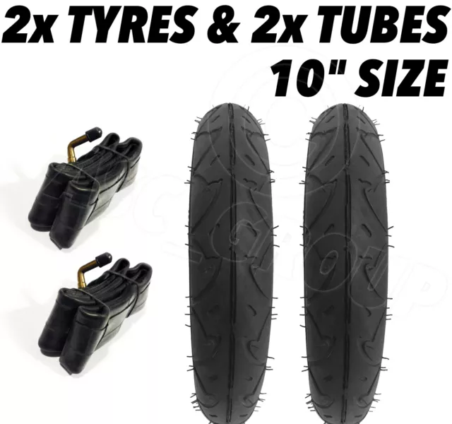 2 x Pram Tyres & Tubes 10" x 2 Mothercare MY3 Mountain Buggy Duet 10"