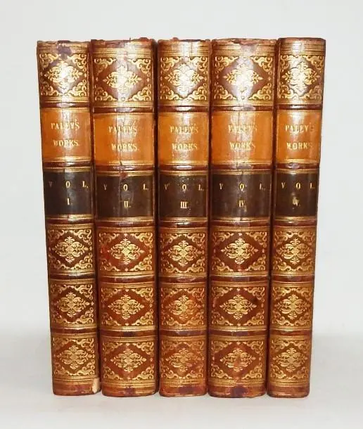 1838 WORKS OF WILLIAM PALEY 5 Vols Notes & Illustrations James Paxton 39 PLATES