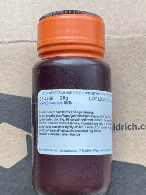 AgF, Ag(I)F, 98%, 25 Gram CAS 7775-41-9