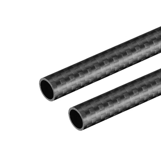 Carbono Fibra Redondo Tubo 12x10x500mm 3K Rollo Envuelto Mate Superficie 2uds
