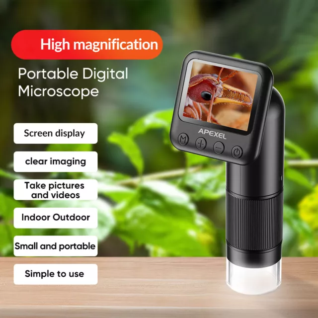 APEXEL APL-MS008 Handheld Digital Microscope Camera 12X-24X 2.0'' LCD Screen AU