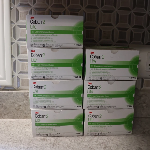 (7) 3M Coban 2 Lite 2 Capas Sistema de Compresión 2794N Lote de 7 Cajas VEN 7/24