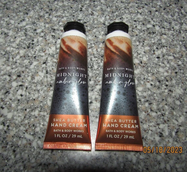 2 x BATH BODY WORKS Midnight Amber Glow Shea Butter Hand Cream 1 fl oz NEW SET