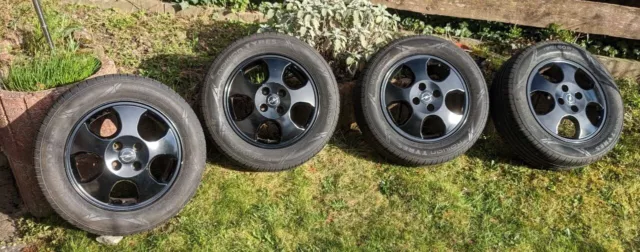 4x Sommerreifen auf schwarzen Alufelgen - 195/60R15 - nur ein Sommer gefahren