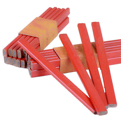 10x17.5cm Octagonal Red Hard Black Lead Carpenter Pencil Wood Working Markin WB