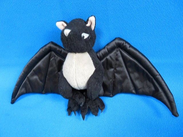VAMPIRE BAT BLACK satin * grey plush 14
