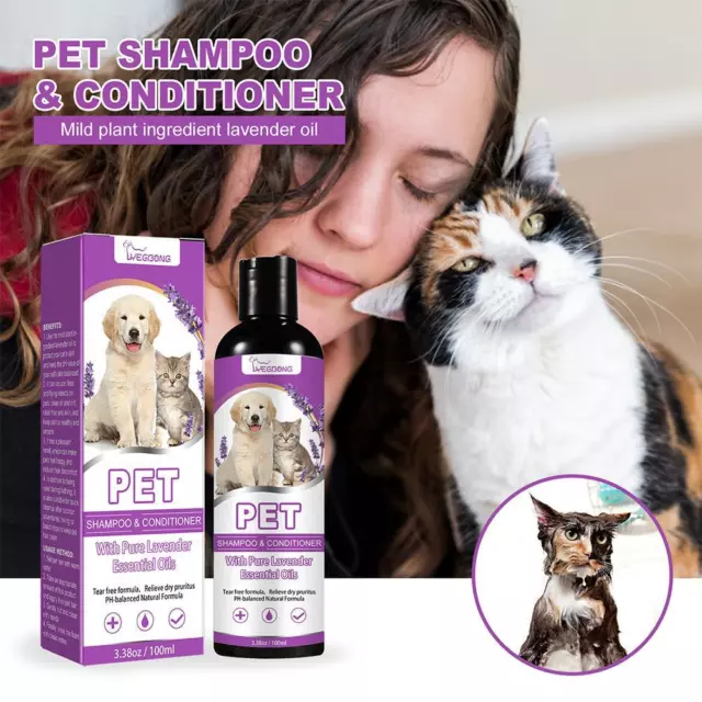 Pet Shampoo & Conditioner For Dogs Cat Body Lotion Natural Moisturizin U1H9