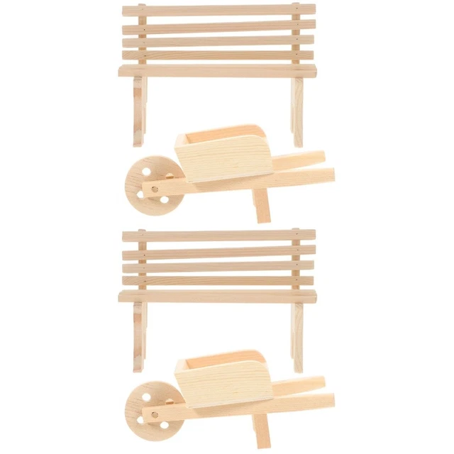 2 SETS OUT Door Furniture Decor Outdoors Doll House Decoration Mini