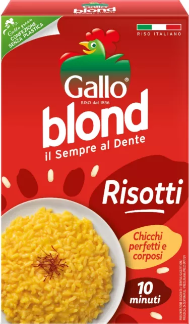 Gallo Riso Blond Risotti,100% Italienischer Reis, Ideal für Risottos,1Kg