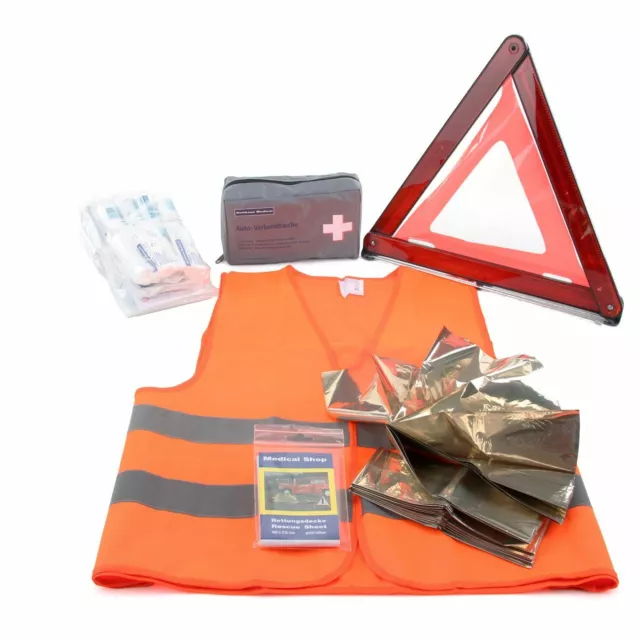 Erste Hilfe Notfall Pannen Unfall Rettung Verbandkasten (MHD 12.2026) Set 4-tlg