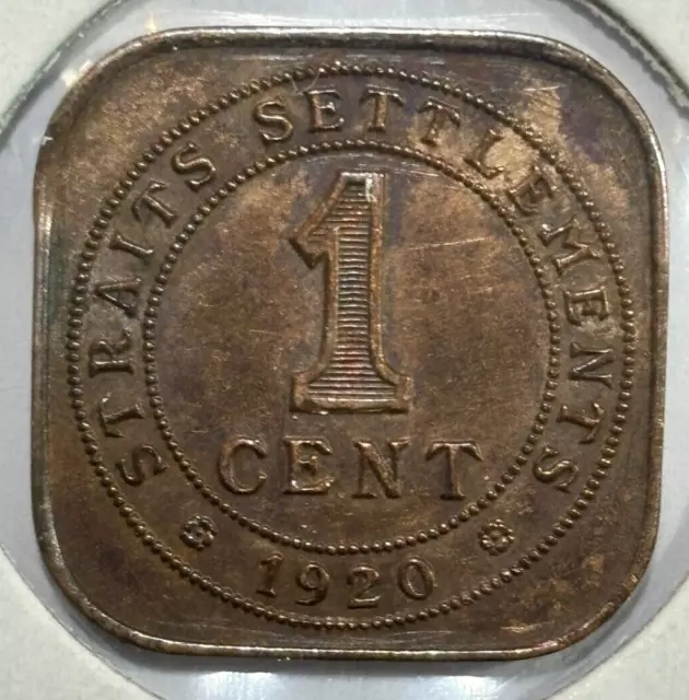 1920 Straits Settlements 1 Cent - George V Coin