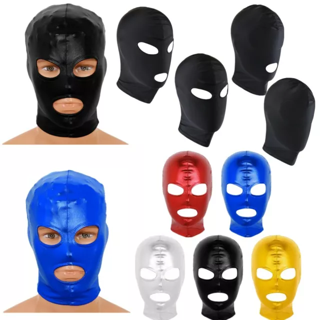 Latex Face Mask Open Eyes and Mouth for Men Women Cosplay Costumes Hood Headgear