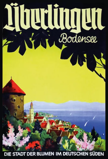 Blechschild 20x30 historisches Plakat Überlingen Bodensee Deutschland Germany St