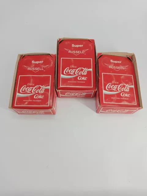 3no Rare Genuine 80's USA version Coca Cola Russell SUPER Yoyo Spinners Boxes