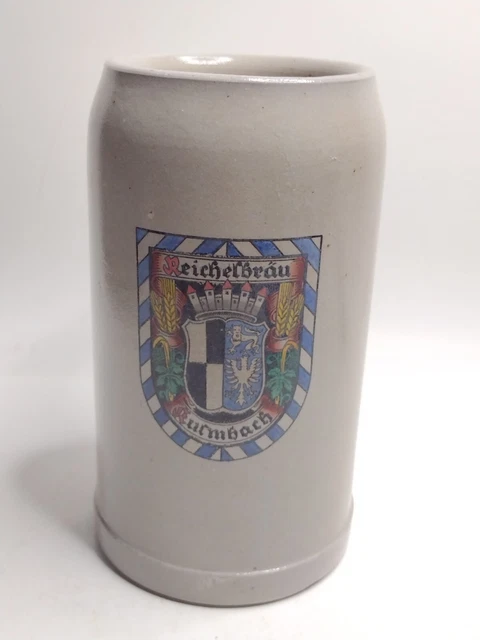 Reichelbrau Kulmbach Stoneware Beer Mug Stein - One Liter