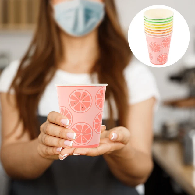 8Pcs fruit disposable cups Schöne Kompakte Kleine Partei Tasse Papier Tasse Für